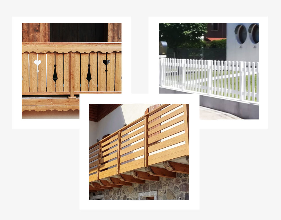 parapetti e balaustre in alluminio effetto legno